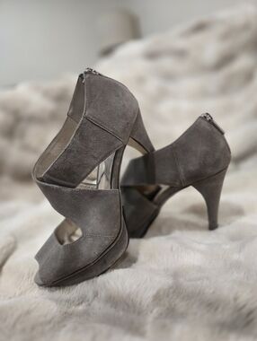 Women’s Gray Suede High Heel Sandals